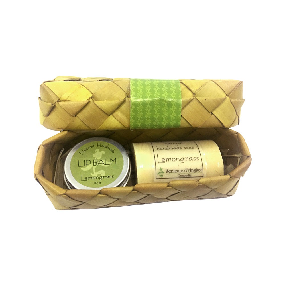 C76 lip balm and soap set, lemongrass