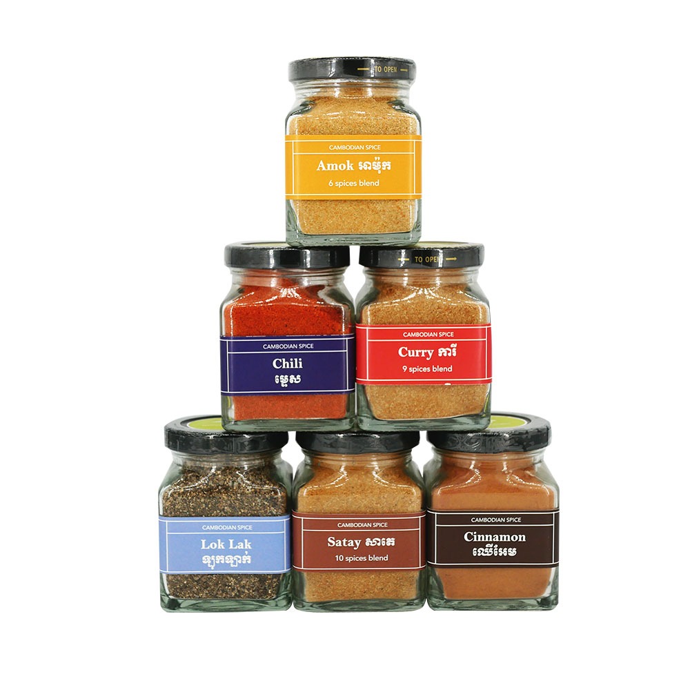 Spices in big glass pot