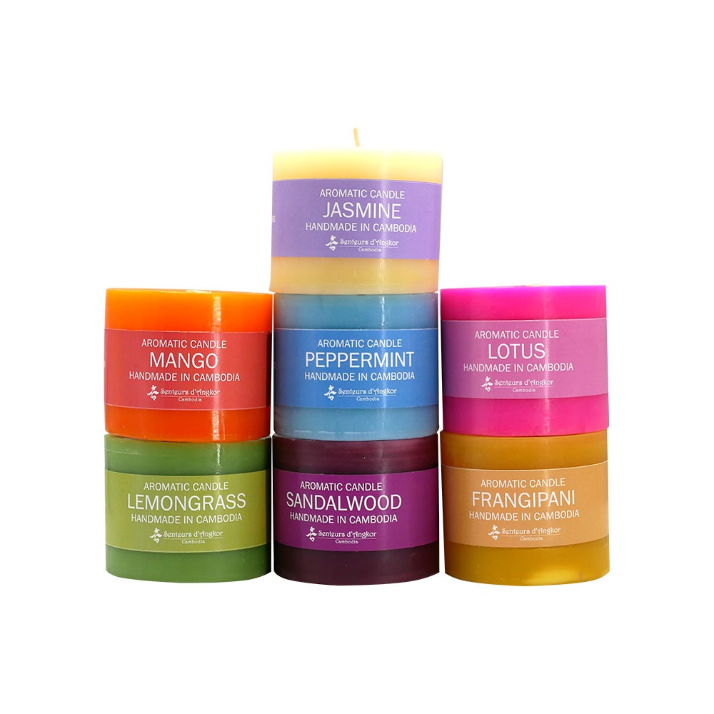 big round candle, all