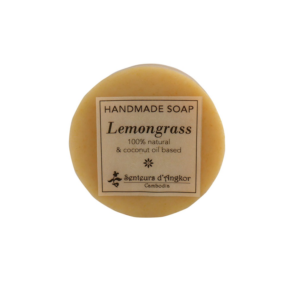 Natural round soap, lemongrass