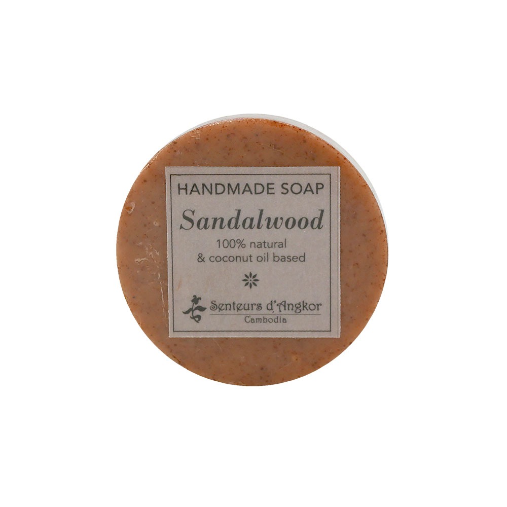 Natural round soap, sandalwood