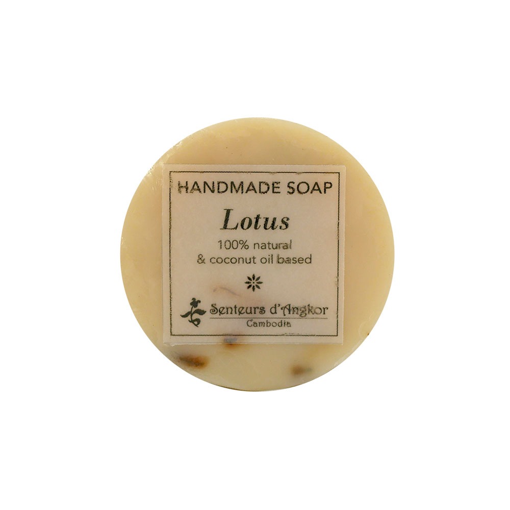 Natural round soap, lotus
