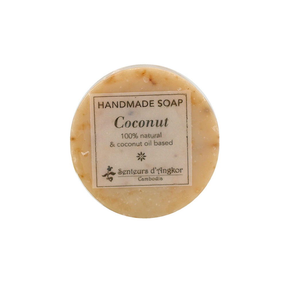 Natural round soap, coconut