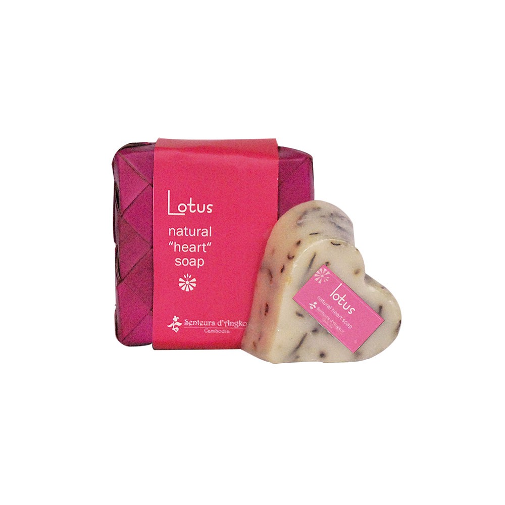 Heart soap in smok, lotus