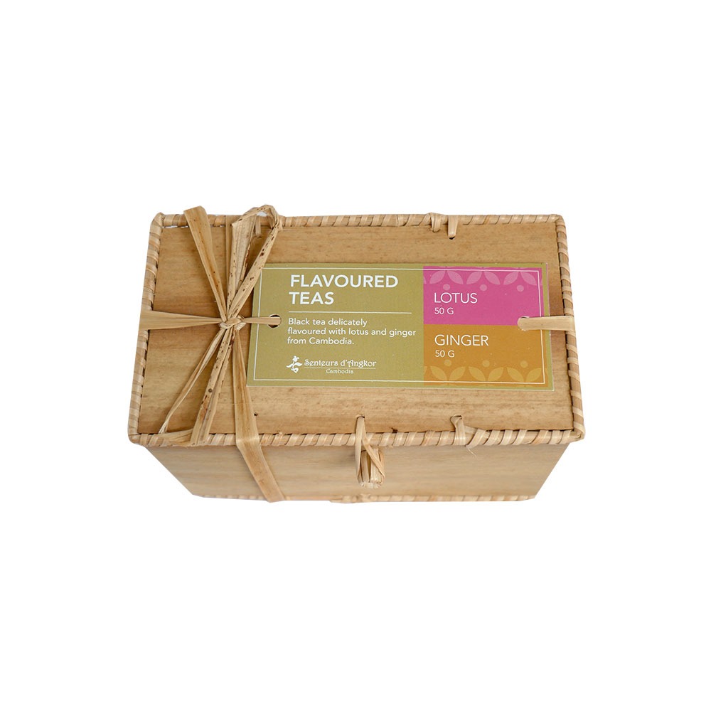 Lotus and ginger tea in krebei riel box, closed