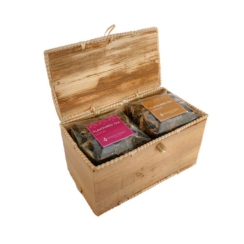 Lotus and ginger tea in krebei riel box, opened