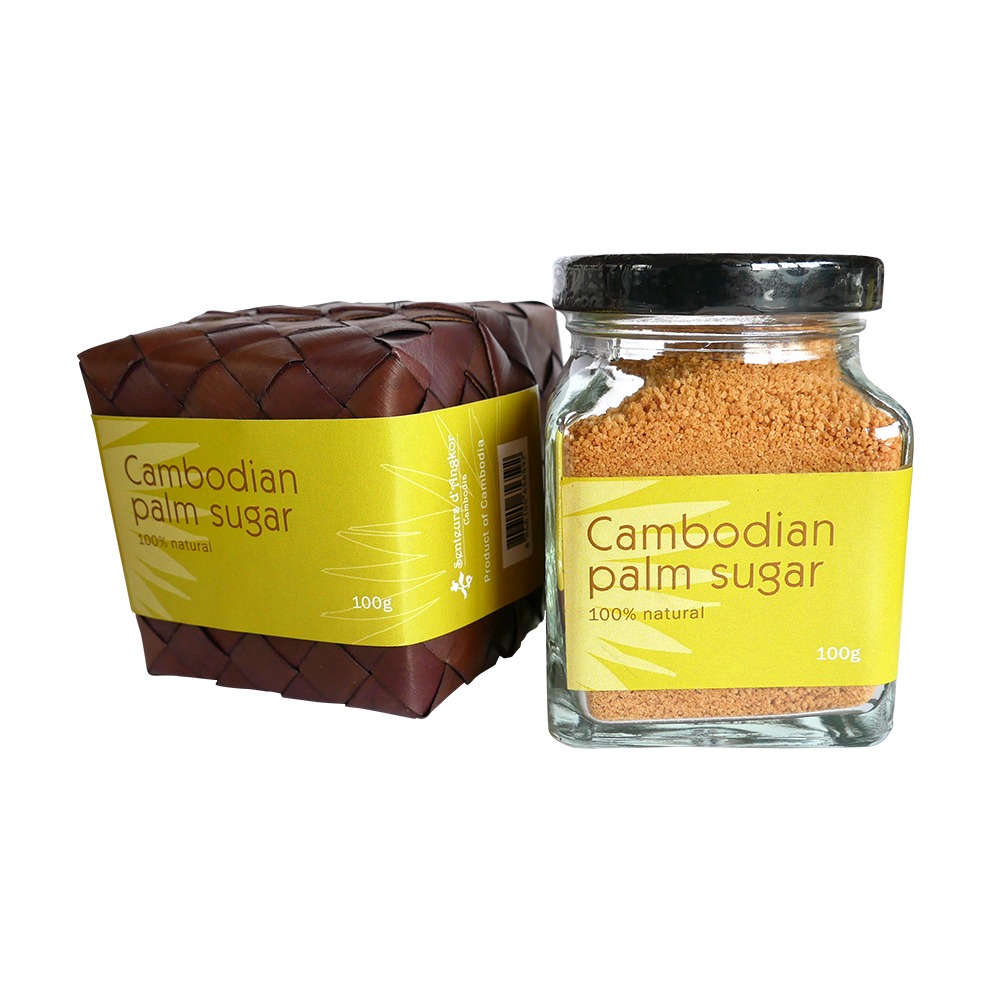 Palm sugar in a glass pot 100 g