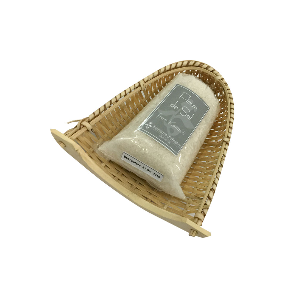Fleur de sel in fish basket