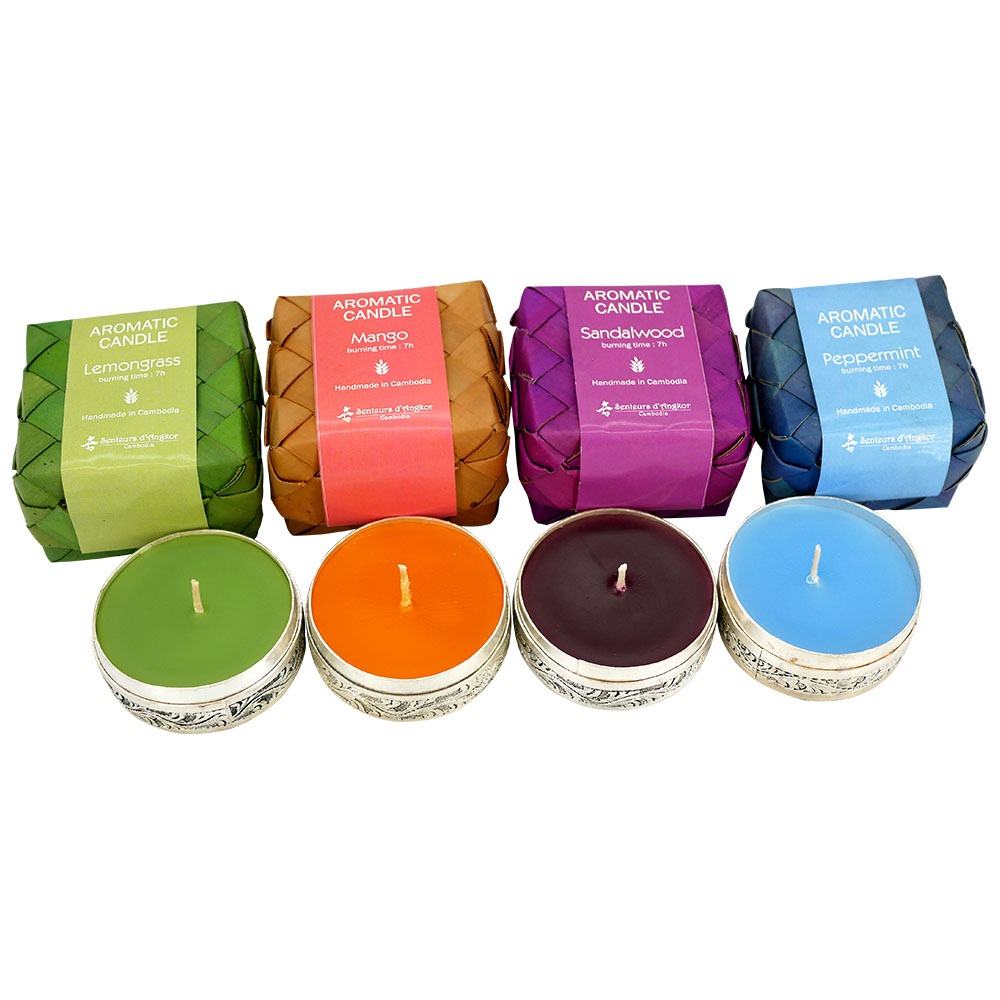 Round silver candle,all