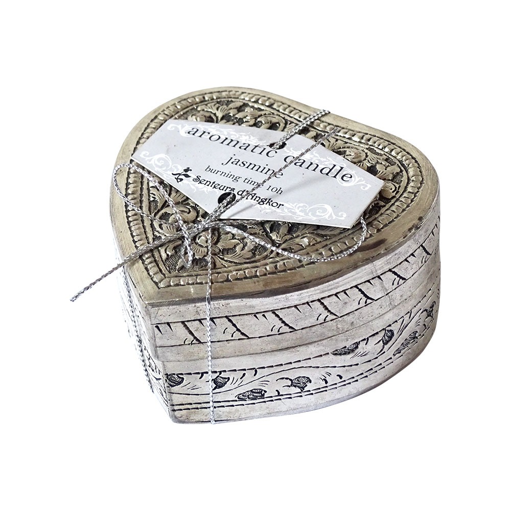 Candle in silver box - heart