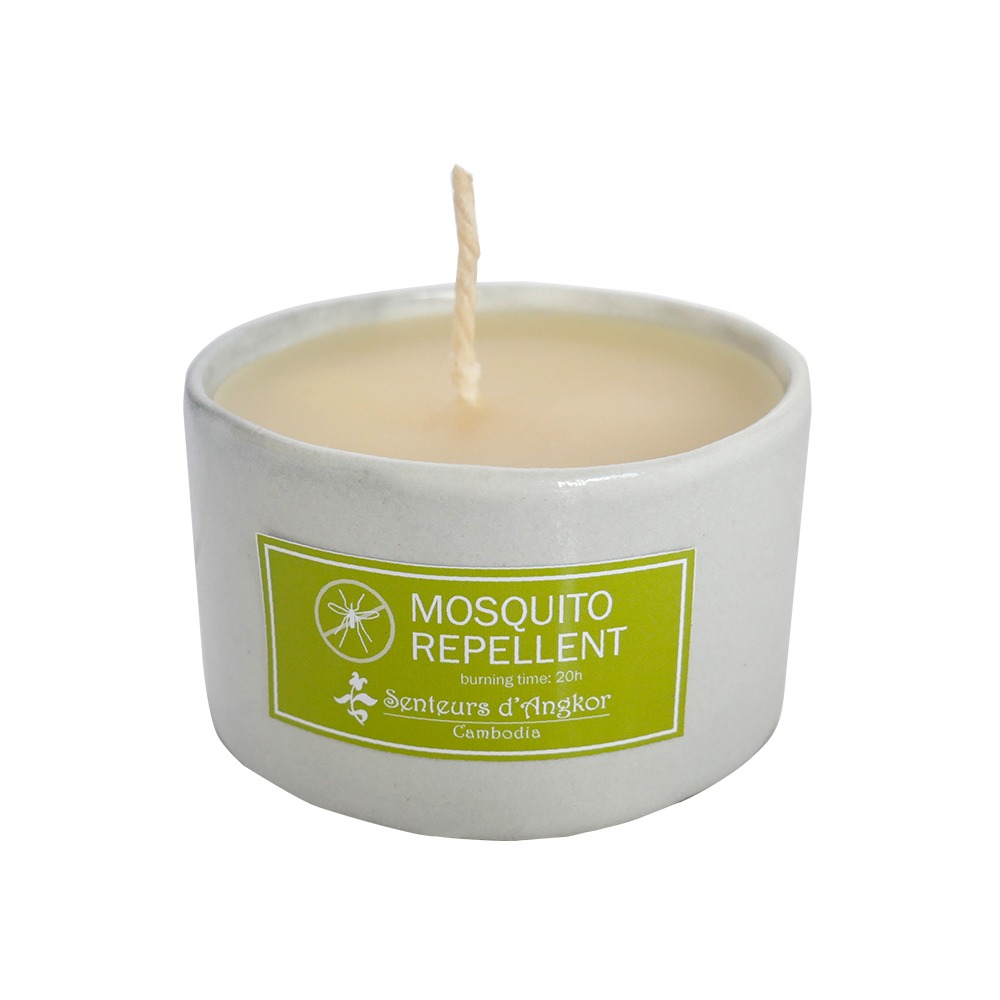 Mosquito repellent candle in white ceramic