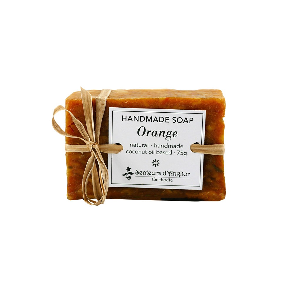 Recycled soap, orange fragrance with curcuma natural colorant