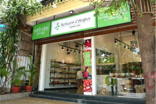 Street view of Senteurs d'Angkor shop in Phnom Penh